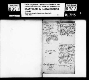 Stiftungssachen: Legate, Oberamt Besigheim