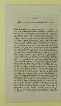 XXIII. Der Ausbruch der französischen Revolution