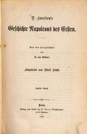 P. Lanfrey's Geschichte Napoleons des Ersten. 2