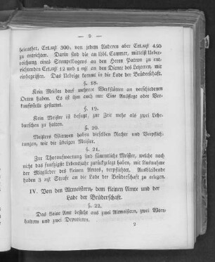 IV. Von den Altmeistern, dem kleinen Amte und der Lade der Brüderschaft.