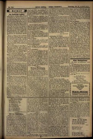 Zweite Ausgabe vom Samstag, den 19. Oktober 1929.