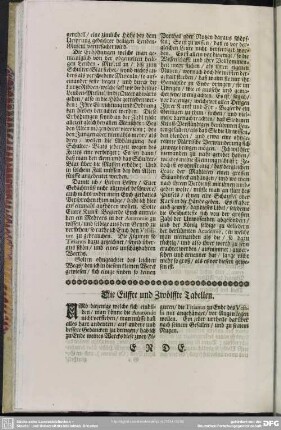 Die Eilffte und Zwölffte Tabellen