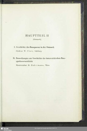 Hauptteil II (Ostmark)