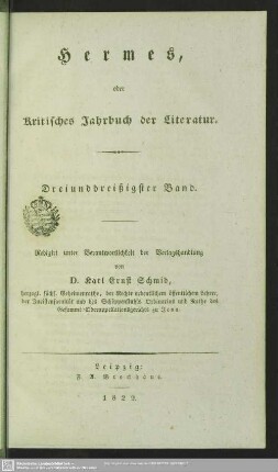 33.1829: Hermes oder kritisches Jahrbuch der Literatur