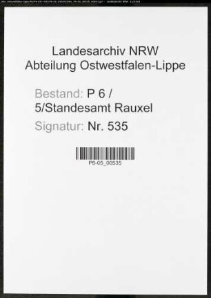 Sterberegister Standesamt Castrop-Rauxel Rauxel