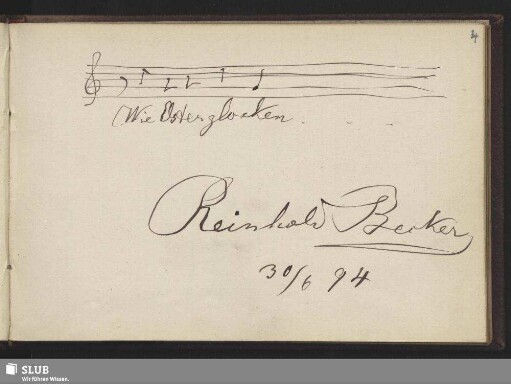 Bl.4. Becker, Reinhold: Stammbucheintrag