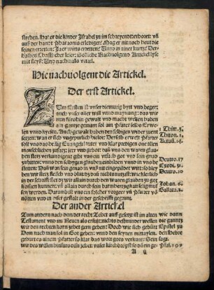 Hie nachvolgent die Artickel.