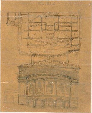 Hildebrand, Adolf von; Stuttgart; Theaterbau - Ansicht, Schnitt