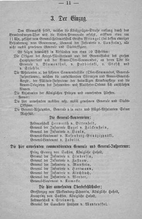 3. Der Einzug