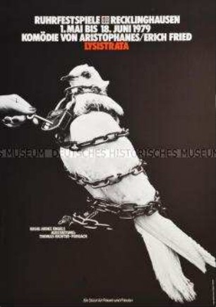 Plakat zur Inszenierung der Komödie "Lysistrata" von Aristophanes in der Bearbeitung von Erich Fried bei den Ruhrfestspiele Recklinghausen