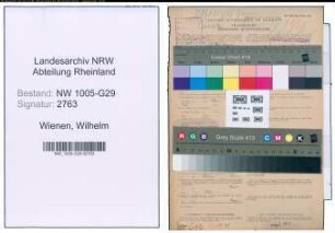 Entnazifizierung Wilhelm Wienen , geb. 27.05.1889 (Bahnsekretaer)