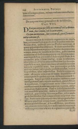 De corpore vivo generaliter & indistincte, Cap. VIII.