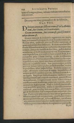 De corpore vivo generaliter & indistincte, Cap. VIII.