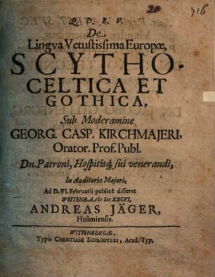 De lingua vetustissima Europae, scytho-celtica et gothica