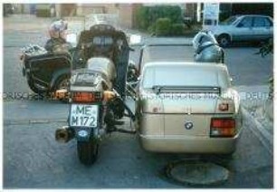 BMW Motorrad mit Beiwagen (ME M 172), Rückansicht