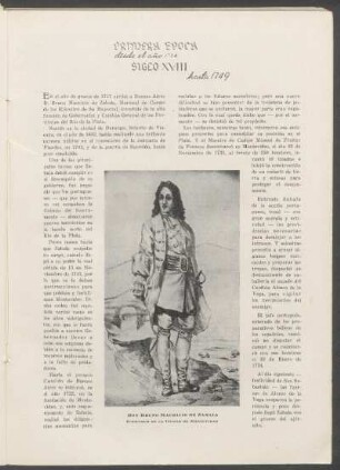 Primera época, siglo XVIII, desde el año 1724 hasta 1749