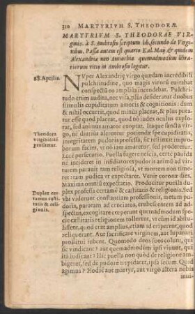 Martyrium S. Theodorae Virginis ...