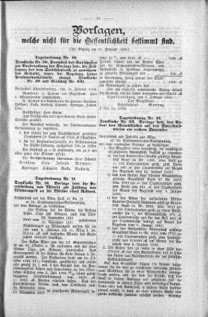 Vorlagen welche nicht für die Oeffentlichkeit bestimmt sind., 15. Februar 1899