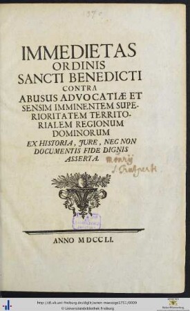 Acten-mäßige Geschichts-Erzehlung In Sachen Sr. Hochfürstl. Durchl. Frauen Franciscä Sibyllä Augustä, verwittibter Frau Marggräfin zu Baaden-Baaden, Jetzo Sr. Hochfürstl Durchl. Herrn Ludwig Georg, Marggrafen zu Baaden-Baaden, Contra Herrn Abten und Convent des Klosters Schwartzach St. Benedicti Ordens Straßburger Bisthumbs