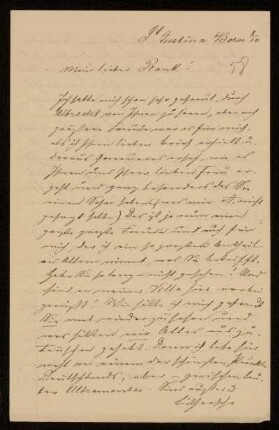 58: Brief von Hermann Victor Wagner an Gottlieb Planck, St. Justina b. Bozen, 8.10.[o.J.]