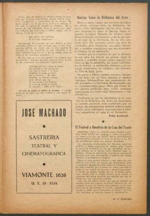Noticias Sobre la Biblioteca del Actor