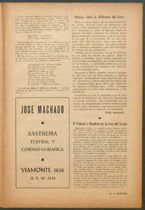 Noticias Sobre la Biblioteca del Actor