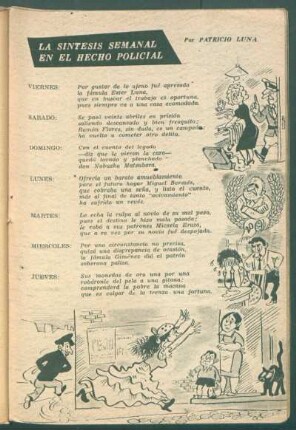 La síntesis semanal en el hecho policial