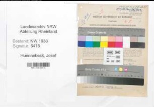 Entnazifizierung Josef Huennebeck , geb. 02.09.1898 (Laborant)