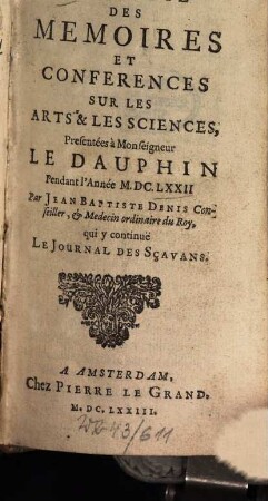 Journal des sçavans. 1674 (1677)