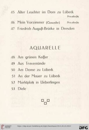 Aquarelle (Nr. 48-53)