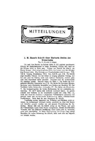 H. Haase's Schrift über Herbarts Stufen des Unterrichts