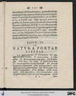 Caput II. De Natura Portae Liberae.