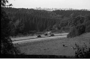 Wermelskirchen: Autobahn mit Blick auf Remscheid bei Wermelskirchen