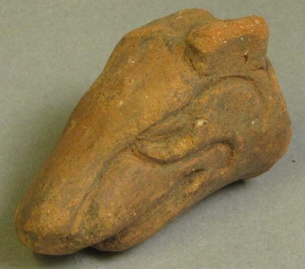 Animal head made of clay