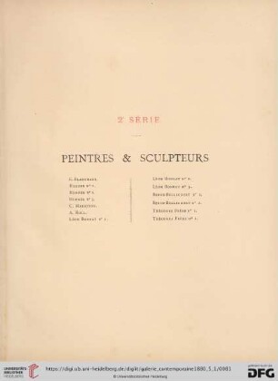 2e Série: Peintres & Sculpteurs