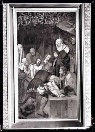 Bergkirche; Südlicher Seitenflügelaltar, Grablegung