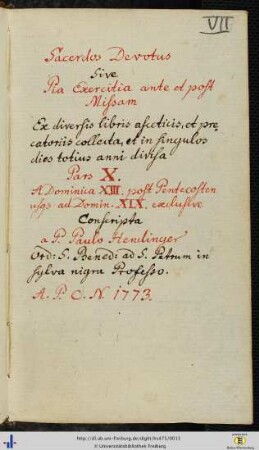 Sacerdos devotus sive Pia exercitia ante et post missam