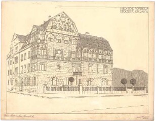 Billing, Hermann; Karlsruhe, Hirschstr. 101 a / Vorholzstr.; Haus Kohlbecker - Perspektive