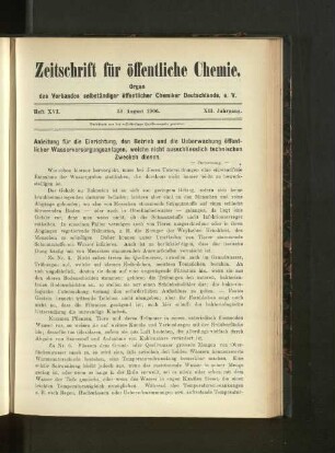 Heft XVI. 30. August 1906.