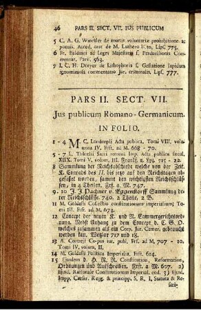 Sectio VII. Jus publicum Romano-Germanicum.
