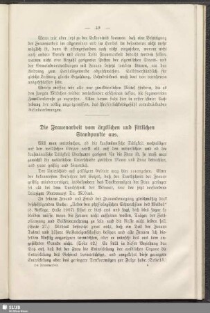 Die Frauenarbeit vom ärztlichen und sittlichen Standpunkte aus