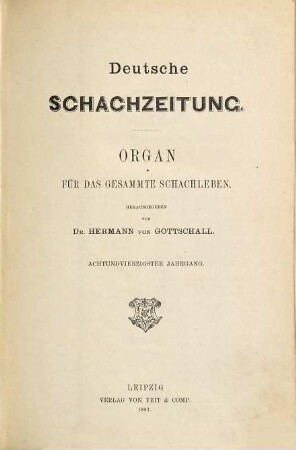 Deutsche Schachzeitung : amtl. Organ d. Deutschen Schachbundes. 48. 1893