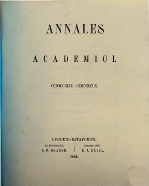 Annales academici. 1859/60 (1862)