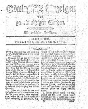12tes Stück. Sonnabneds, den 28ten März. 1772.