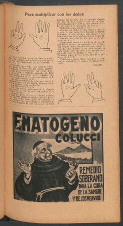 Para multiplicar con los dedos