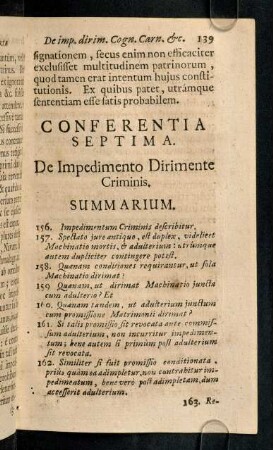 139-157, Conferentia Septima