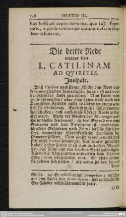 Die dritte Rede wieder den L. Catilinam