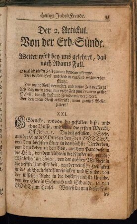 Der 2. Artickul. Von der Erb-Sünde.