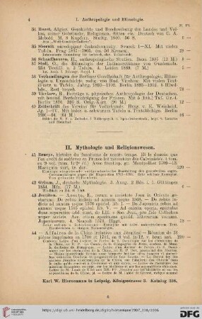 II. Mythologie und Religionswesen (Nr. 41-72)