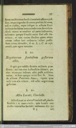 §. 30. Negotiorum feodalium festorum actio